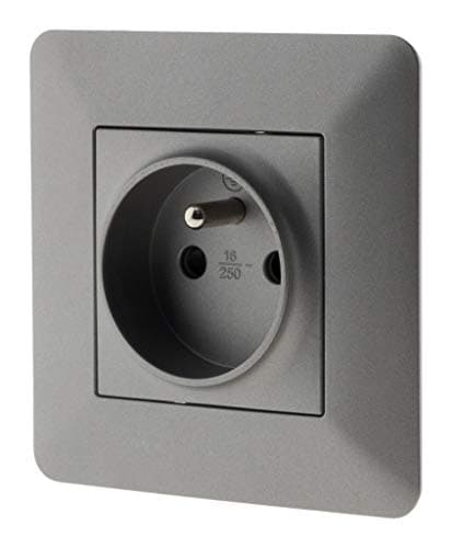 Prise 2P+T 16A Titanium Artezo - Haute qualité - Meilleure sécurité - Design élégant - Haut débit - Idéal pour la cuisin