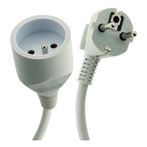 Prolongateur ménager 16A HO5VV-F 3G1mm² - 1,90 m Blanc