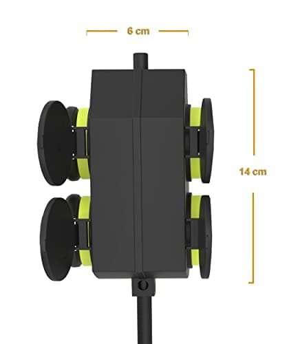 MutecPower Rallonge extérieure étanche IP44 avec 4 prises Schuko, protection des contacts, 5 mètres noir/vert