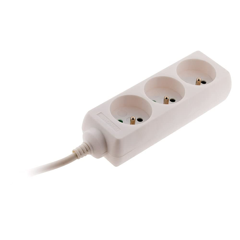 Zenitech Bloc 3 Prises - Fiche Extra Plate 1m - Blanc