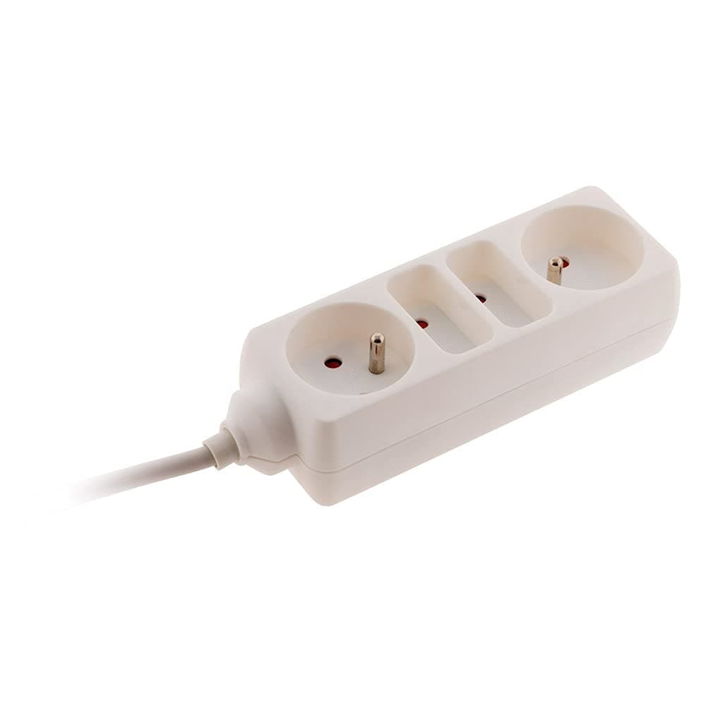 Bloc multiprise Blanc - 2x6A + 2x16A - Zenitech - Fonctionnalités multiples - Éléments de sécurité - Convient pour tous