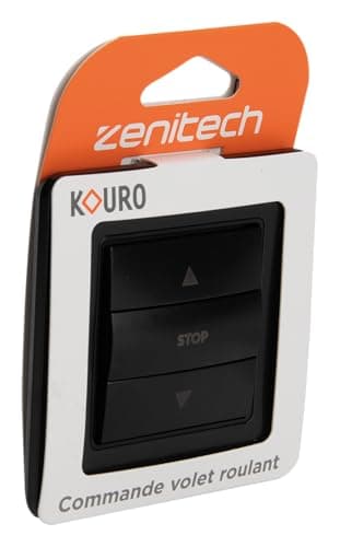 Interrupteur de volets roulants Zenitech 10A - métal noir brossé - parfait pour le bureau - facile à installer - robust