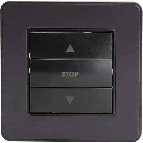 Interrupteur de volets roulants Zenitech 10A - métal noir brossé - parfait pour le bureau - facile à installer - robust