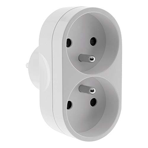 Zenitech Multiprise Biplite 16A pour Façade - Blanc - Sécurité Maxi & Design Élégant pour Maison/Magasin