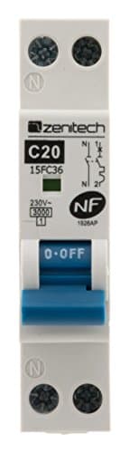 Zenitech - Disjoncteur Électrique 20A PH/N NF pour Chauffe-eau Électrique - Sécurité et Protection contre les Surcharges