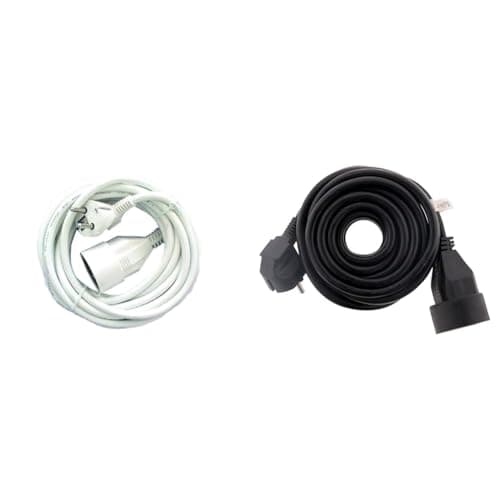 Prolongateur Zenitech 16A 2P+T HO5VV-F 3G1,5mm² Noir 5m Blanc 10m