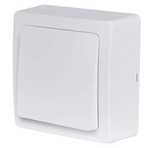 Interrupteur va et viens Gamme Blok Blanc - Prises électriques murales - Usage domestique - Fonctionnement sans fil - Pr
