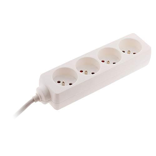 Bloc multiprise Zenitech 4 Prises 2P+T 16A Blanc - 2P+T 16A avec fiche européenne - 4 prises multiports pour maison et b