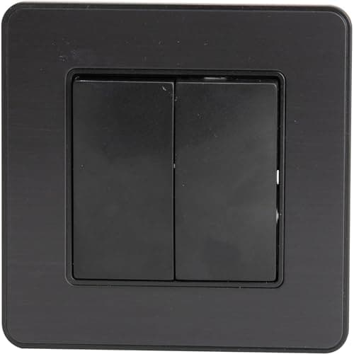 Zenitech Interrupteur Complet va-et-vient double 10A en métal brossé noir pour Kouro