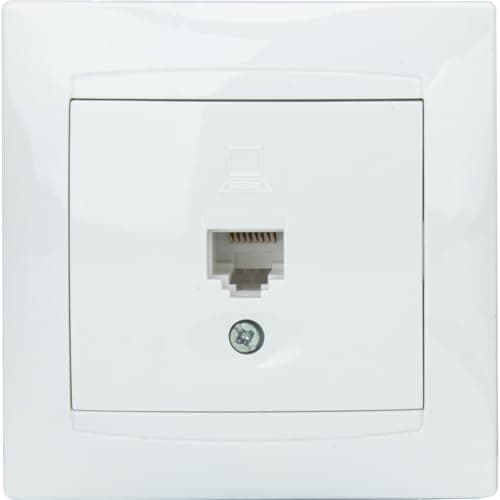 Prise RJ45 encastrée Zenitech Zyna Blanc Industrielesignitech Blanc