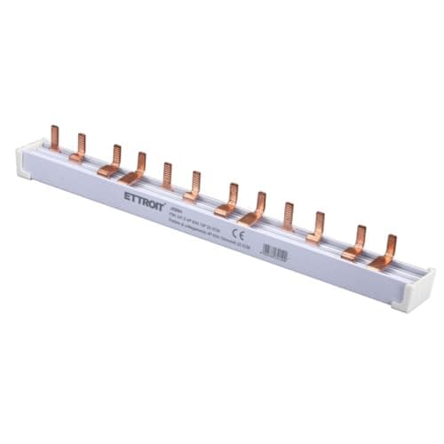 Peigne de raccordement 4P 63A 12 modules 4 pôles quadripolaires, pour appareils DIN, 22,5 cm, connexion unités et tablea