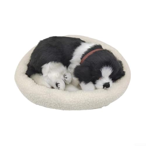 GLFLOW Chien en peluche douce qui respire - Jouet interactif pour décoration intérieure - Doux et amusant