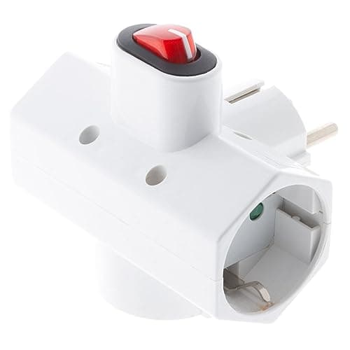 Triplite Schuko 16A Interrupteur Blanc pour Habitat Éclairage LED Compacts 2x16A 2Poles Blanc Schuko Interrupteur Éclair