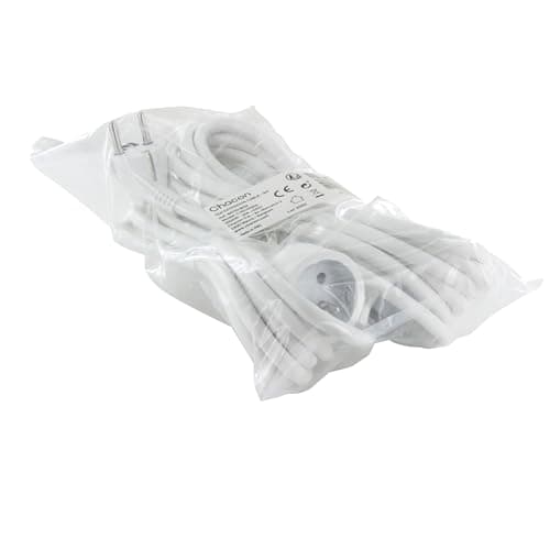 Prolongateurs Chacon HO5VVF 3 x 1,5mm²-3 m Blanc Électriques pour Installation Domestique