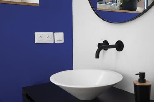 Zenitech Double Prise Affleurante Blanche pour Salaire - Électrique - Maison - Sécurité Incrustée - Boîte d'Encastrement