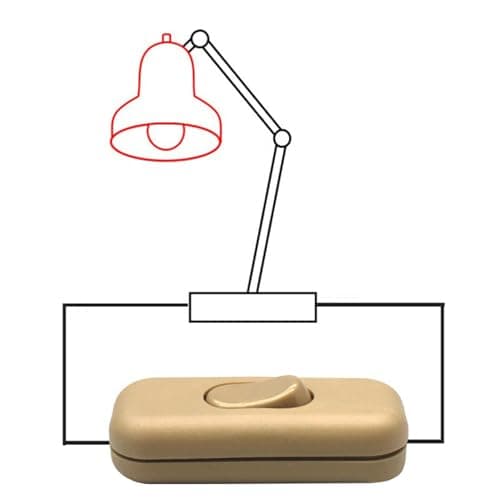 Interrupteur Lampe de Chevet Bi-Polaire Noir 6A 250V, pour Lampe de Bureau et de Chevet, Petit Appareil