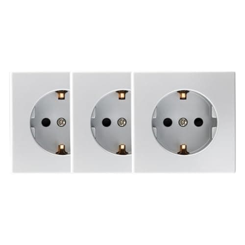 Zenitech Lot de 3 Prises Schuko Saillies 16A pour Bel'Vue - Argent