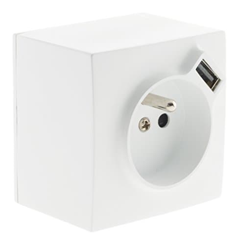 Zenitech Prise TV Desclickable Ø9,52mm - Gris, Adaptateur Télévision, Sûr et Compatible Bel'Vue — Blanc