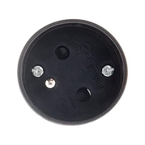Fiche femelle 16A 2P+T - noir - Zenitech - Connecteur électrique - Maison - Sécurité - Interrupteur de phase - Électrici