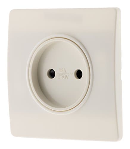 Prise 2P 16A borne-Auto vis + Griffes - Blanc - Diwone