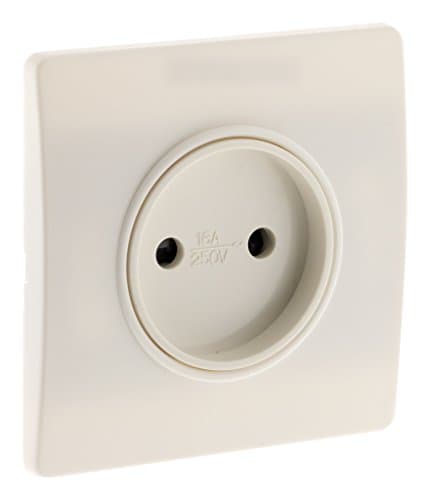 Prise 2P 16A borne-Auto vis + Griffes - Blanc - Diwone