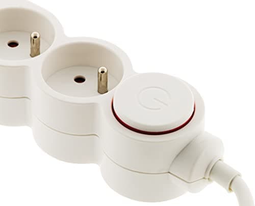 Bloc Home Zenitech 4 prises + 2 USB + interrupteur pour maison - design moderne - salon et chambre - multiples prises él