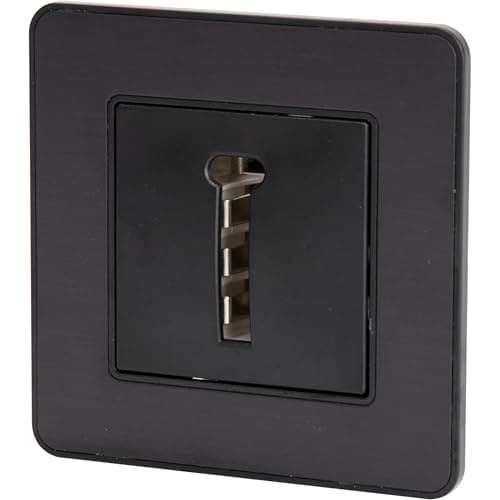 Zenitech Prise téléphone 8 plots encastrable - Métal Noir brossé - Stable et Durable - Kouro