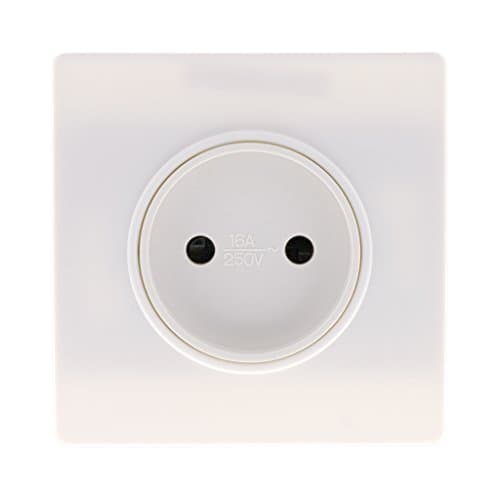 Prise 2P 16A borne-Auto vis + Griffes - Blanc - Diwone