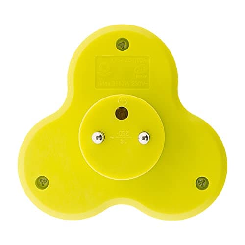 Multiprise Triplite Triangulaire 16A - Sécurisé de haute qualité - Jaune - Pour usage domestique