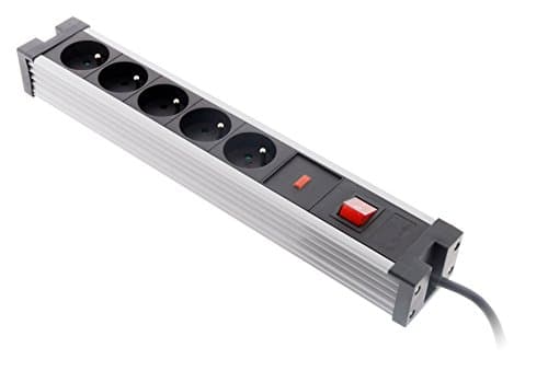 Zenitech Bloc parafoudre 5x16A avec Interrupteur - Noir