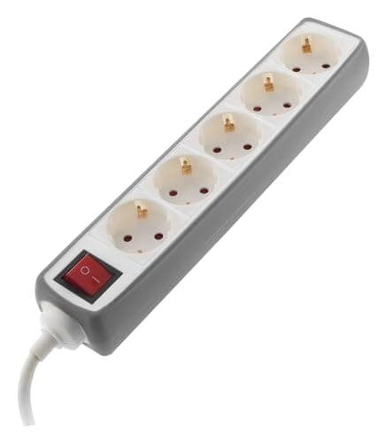Multiplice 5 prises Schuko 16A + Interrupteur - Gris - Zenitech - Meilleures ventes | Haute qualité