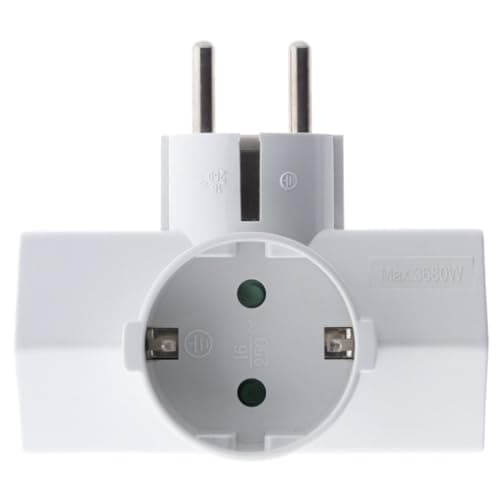 Triplite Schuko 16A Interrupteur Blanc pour Habitat Éclairage LED Compacts 2x16A 2Poles Blanc Schuko Interrupteur Éclair