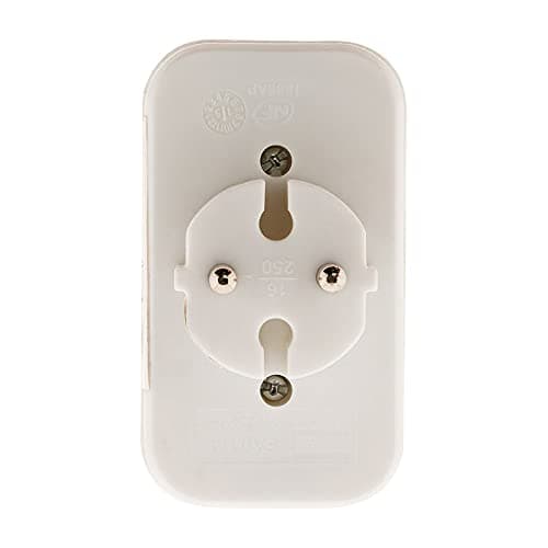 Zenitech - Multiprise Façade 4 Prises Quadriplite Blanc - Puissance Max 6A par Prise - Sécurité Intgrée Contre Surcharge