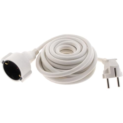 Rallonge Schuko HO5VV-F 3G1,5mm² 5m - Blanc - Zenitech - Long-couplage - Sécurité - Convenience
