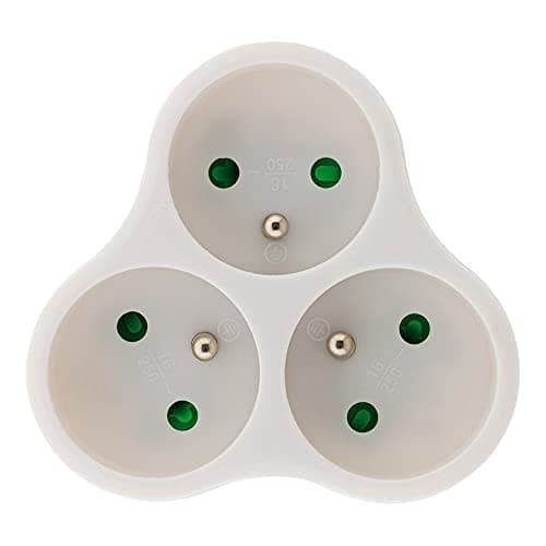 Multiprise Triplite 3x16A - Blanc - Pour Bureau - Étanche et Résistante - Puissance 3 x 16A - Modèle TP316B