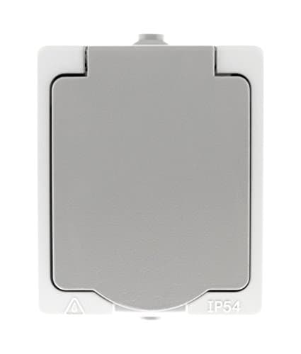 Akya Prise 2P+T 16A Grisclair IP54 | Meilleures Prix | Pour Extérieur | Durabilité Haute | Palette de 3