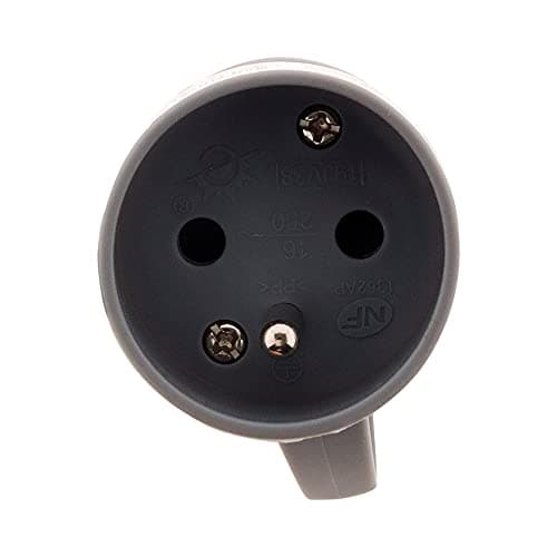 Femme Zenitech Fiche femelle anneau 16A 2P+T Gris Usage professionnel Fonctionneur robuste, connectivité sûre 16A, 2P+T