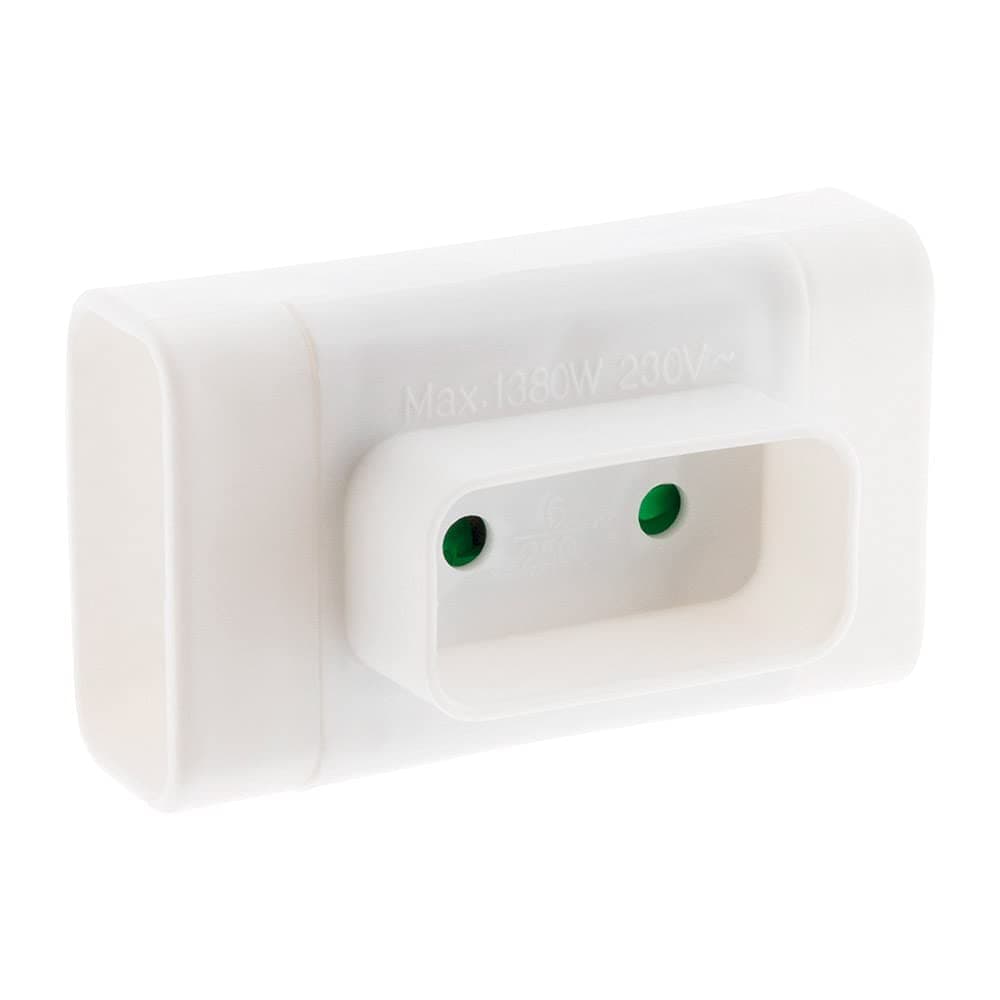 Multiprise Triplite Zenitech 6A latérale blanche pour bureau