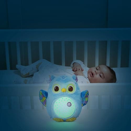 VTech - Veilleuse Lumi Chouette Apaisante Peluche Bébé, Musique Douce et Bruits Blancs, Cadeau de Naissance, Contenu en