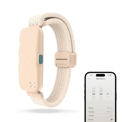 Réveil Homedics WakeBand Bracelet d'Alarme Noir - Vibreur Silent avec 9 Modes & Répétition, Contrôle d'App, Montre Matin — Beige