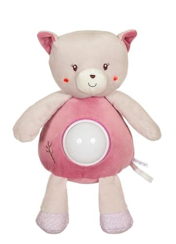 VEILLEUSE GIPSY TOYS CHAT PREMIER ÂGE’BAMBOO’GRIS ET ROSE 26CM