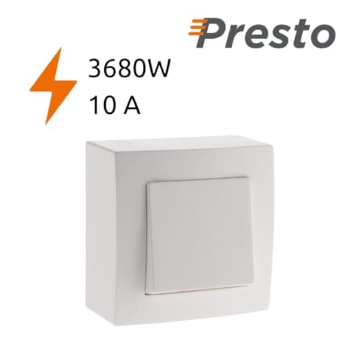 Interrupteur complet va-et-vient Zenitech 10A Presto pour domicile