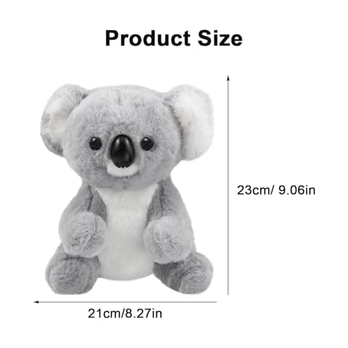 Peluche Koala Réaliste 23 cm Gris Ultra Doux et Apaisant pour Enfants et Adultes