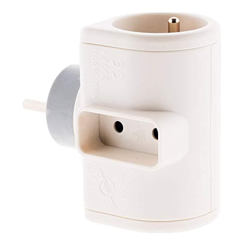 Zenitech Multiprise 3 prises rotatives à 180° - 2x16A + 1x6A - Triplite - Blanc