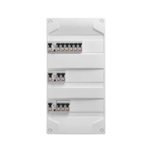 DEBFLEX - Coffret électrique pré-équipé - Tableau électrique pour pose en saillie - Interrupteurs différentiels (40A typ — 3 rangées