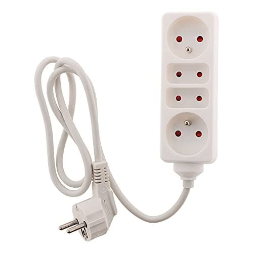 Bloc multiprise Blanc - 2x6A + 2x16A - Zenitech - Fonctionnalités multiples - Éléments de sécurité - Convient pour tous