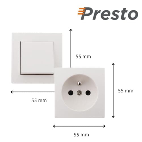 Interrupteurs va et Vient Zenitech +4 prises électriques - 16A saillie - Blanc - Presto