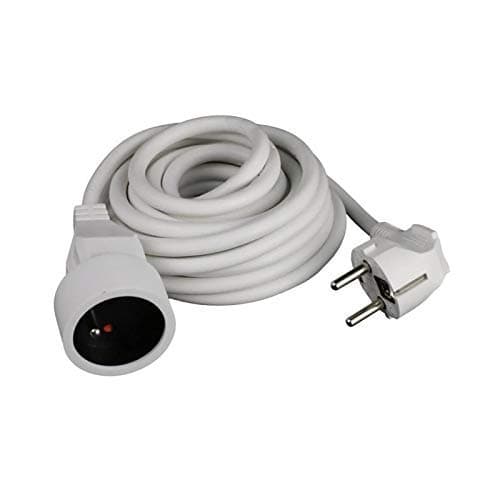 Zenitech Bloc 6 Prises 16A Blanc & Prolongateur ménager - Fonction Interrupteur Hobo HO5VV-F 3G1 Blanc 1,90m