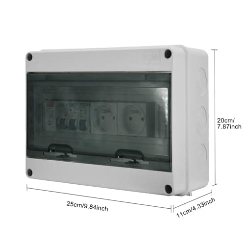 Boîte à fusibles en saillie IP65 Étanche 16A 2P+T Électrique Sécurité Extérieur 2 Prises Modulaires DZ 30mA AC Interrupt