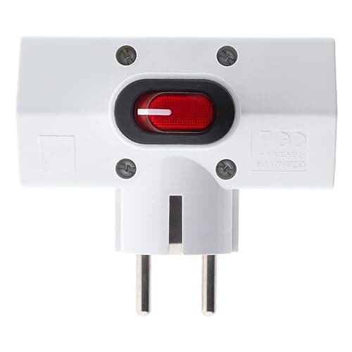 Triplite Schuko 16A Interrupteur Blanc pour Habitat Éclairage LED Compacts 2x16A 2Poles Blanc Schuko Interrupteur Éclair